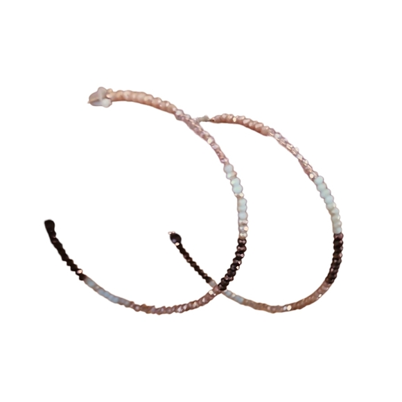 Beaded Hoop Earrings - Picture 1 of 2